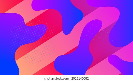 Diseño abstracto. Plantilla Multicolor. Forma de moda púrpura. Memphis Frame. Afiche Líquido De Color. Volante arcoiris. Formas Neon. 3d Página De Aterrizaje. Diseño abstracto de Violet
