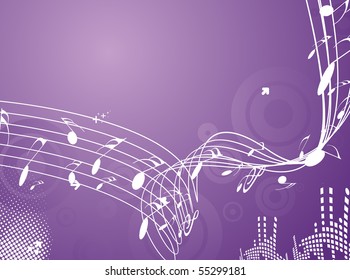 abstract design with music notes for design use, vector illustration
