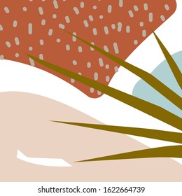 Abstract design with nature-inspired and abstract shapes. Modern exotic illustration. Creative pattern with hand drawn shapes 