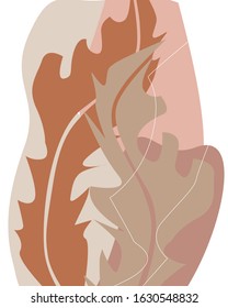 Abstract design with nature-inspired and abstract shapes. Modern exotic illustration. Creative pattern with hand drawn shapes 