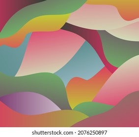 Abstract design with nature-inspired and abstract shapes. Modern exotic plants illustration.