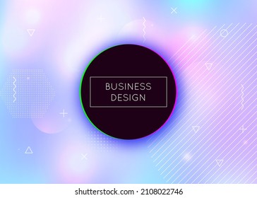 Abstract Design. Neon Texture. Trendy Dots. Blue Space Pattern. Magic Pearlescent Magazine. Dynamic Flyer. Round Layout. Minimalist Presentation. Violet Abstract Design