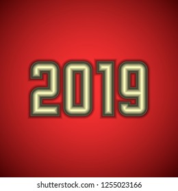 Abstract Design New Year Numbers 2019
