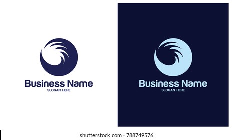 Abstract design of ocean logo with waves. Surfing and Water logo Design Template. Vector illustration