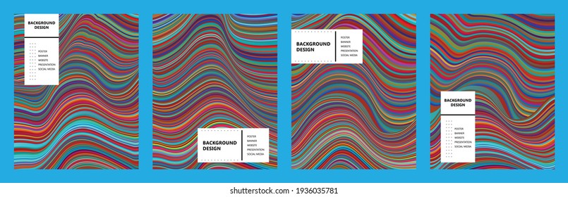 Diseño abstracto sobre fondo de ondas coloridas