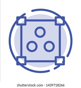 Abstract, Design, Online Blue Dotted Line Line Icon