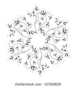 Abstract Design Ornament Element with Flowers