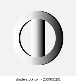 Diseño abstracto con forma ovalada y sombra