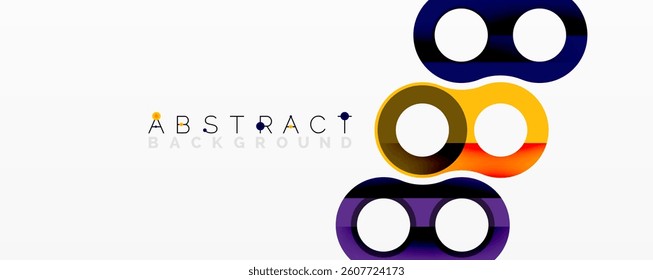 Abstract design. Overlapping circles create infinity symbol. Vibrant colors, modern aesthetic. Minimalist composition, clean lines.