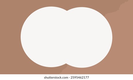 Abstract design with overlapping circles on a brown background. Minimalist circles create a simple, modern look. Circles and brown tones dominate the design. Background vector.