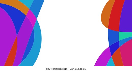 Abstract design with overlapping, curved shapes in vibrant colors (1)