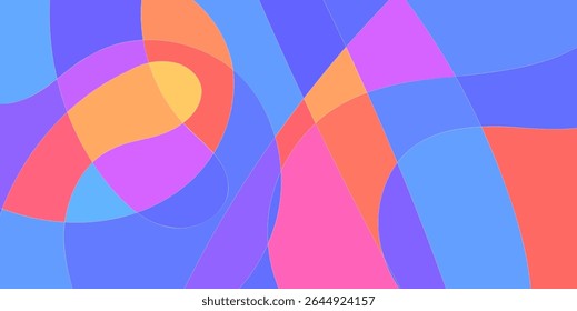 Abstract design with overlapping, curved shapes in vibrant colors (2)