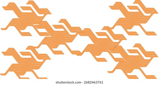 Diseño Abstractas con líneas superpuestas, fluidas y naranjas que crean un patrón texturizado.