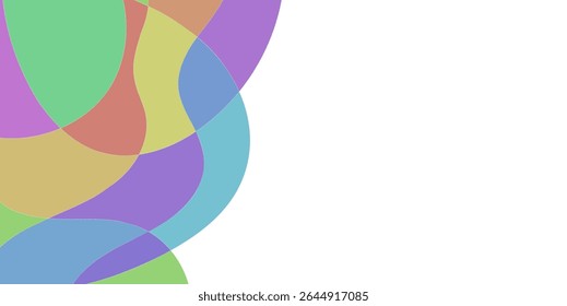 Abstract design with overlapping, flowing shapes in pastel colors