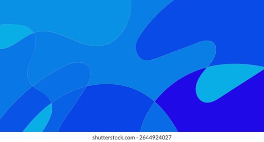 Design abstrato com sobreposição, formas fluidas em tons de azul