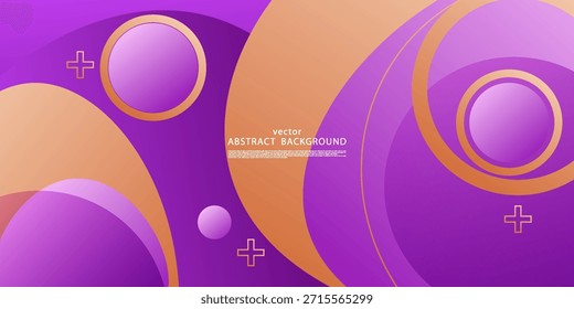Diseño Abstractas con arcos de color púrpura superpuestos. Fondo de recorte de papel naranja. Vector EPS10.