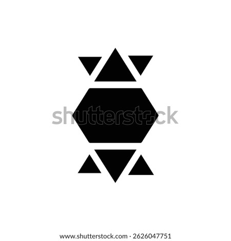 Abstract Design of Overlapping Triangles Signifying Balance and Manifestation