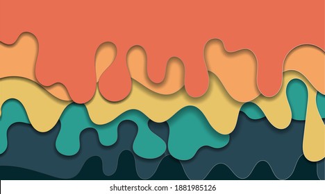 Abstract design overlapping wavy fluid background. fluid wavy contemporary pattern vector illustration.