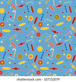 Abstract design pattern - candies on a blue background