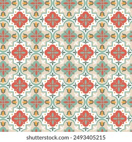 abstract design pattern for wall tile and floor tile , marble tile mosaic , geometric. Portugal royal vector pattern seamless vintage tiles on half white background.