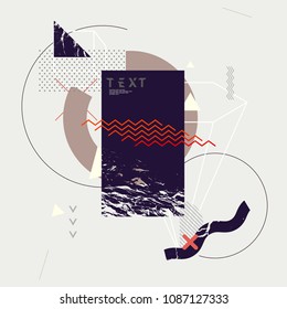 Abstract design  poster of geometric elements