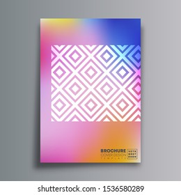 Abstract design poster with rhombus and gradient texture for flyer, brochure cover, vintage typography, background or other printing products. Vector illustration.