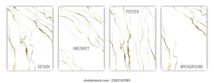 Abstract design. Poster design. White golden texture. Abstract luxury background. Premium marble banner. Art ink graphic collection. Mural menu notebook cover. Frame with space. Vector isolated set