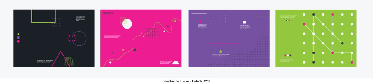 Abstract Design Posters Colorful Vector Illustration