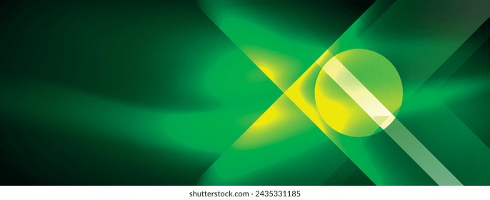 Abstract design pulsates with neon glowing light effects, casting an entrancing glow in the darkness, captivating the eye with its vibrant energy. Glass circles neon glowing light effects