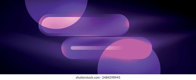 El diseño Abstractas palpita con los efectos de luz brillante de neón, lanzando un brillo fascinante en la oscuridad, cautivando el ojo con su energía vibrante. Círculos de cristal efectos de luz brillante de neón