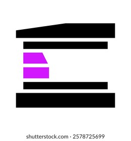 Abstract design with purple and black blocks design