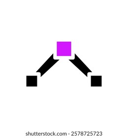 Abstract Design with Purple Square and Black Lines