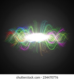 abstract design of random colored magic lines.