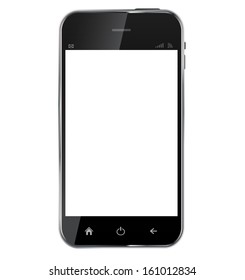 Abstract design  realistic mobile phone with blank screen isolated on white background..Vector  illustration