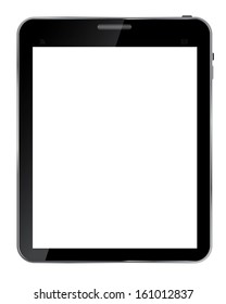 Abstract design  realistic tablet with blank screen isolated on white background..Vector  illustration
