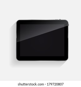 Abstract design realistic tablet with blank screen isolated on white background..Vector illustration