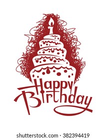 abstract design of red birthday cake