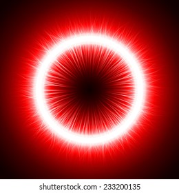 abstract design of red magic portal in dark( in and out tails)