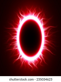abstract design of red magic portal gate (outer,curved lines.vector version)