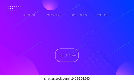 Abstract Design. Round Business Banner. Blue Digital Poster. Music Concept. Flat Geometry Composition. Spectrum Page. House Landing Page. Purple Abstract Design