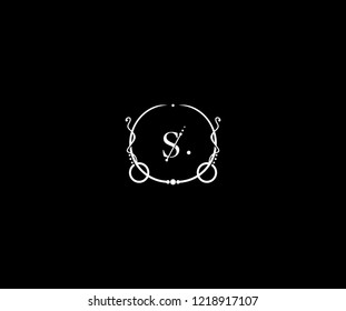 Abstract Design S Letter Modern Rounded Circle Swirl Decoration Monogram Logo
