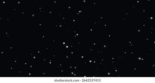  um desenho abstrato com pontos brancos dispersos sobre um fundo preto, que lembra um céu estrelado ou uma queda de neve. Os pontos estão distribuídos de forma desigual, criando o efeito de profundidade e espaço.