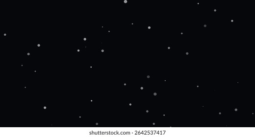  an abstract design with scattered white dots on a black background, reminiscent of a starry sky or snowfall. The dots are unevenly distributed, creating the effect of depth and space.