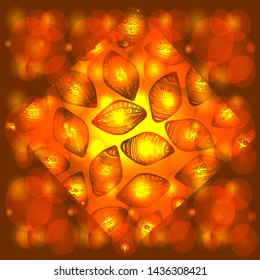 Abstract design with sea shells. Bright poster or banner template. 