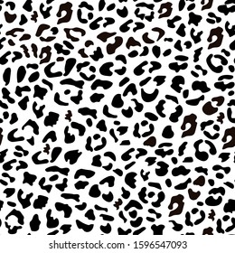Abstract design of seamless leopard animal skin pattern.Black and white seamless camouflage background. Leopard, Jaguar, Cheetah, Panther fur. Print.