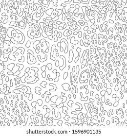 Abstract design of seamless leopard animal skin pattern. Jaguar, leopard, Cheetah, Panther fur. Fashion classic black and white seamless camouflage background, print, template