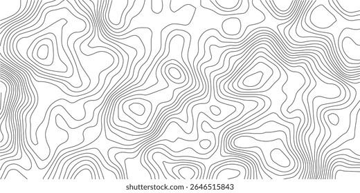 Projeto abstrato padrão sem emenda com mapa topográfico de linha. relevo geográfico de montanha. mapa topográfico retro. mapa geográfico de contorno grade pano de fundo textura de papel. caminho do terreno isolado no fundo.