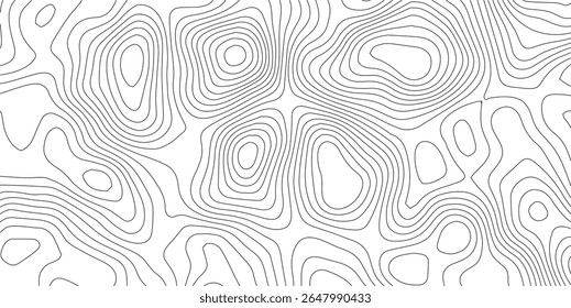 Projeto abstrato padrão sem emenda com mapa topográfico de linha. relevo geográfico de montanha. mapa topográfico retro. mapa geográfico de contorno grade pano de fundo textura de papel. caminho do terreno isolado no fundo.