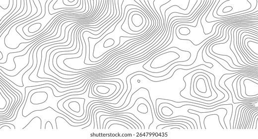 Projeto abstrato padrão sem emenda com mapa topográfico de linha. relevo geográfico de montanha. mapa topográfico retro. mapa geográfico de contorno grade pano de fundo textura de papel. caminho do terreno isolado no fundo.