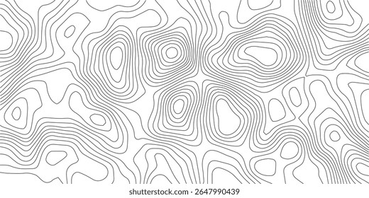 Projeto abstrato padrão sem emenda com mapa topográfico de linha. relevo geográfico de montanha. mapa topográfico retro. mapa geográfico de contorno grade pano de fundo textura de papel. caminho do terreno isolado no fundo.